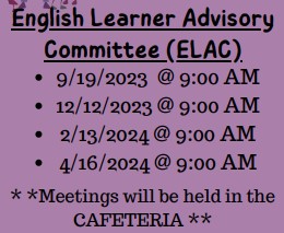 ELAC meeting dates