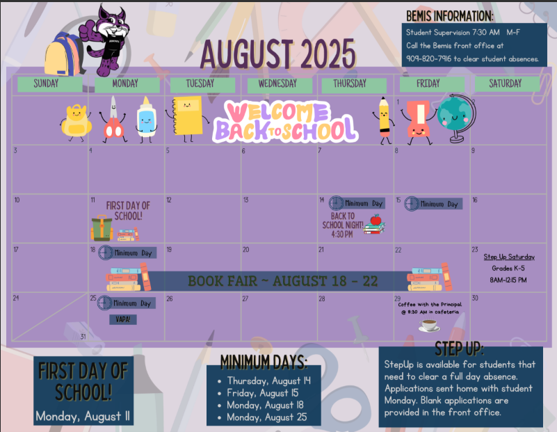  August Family Calendar