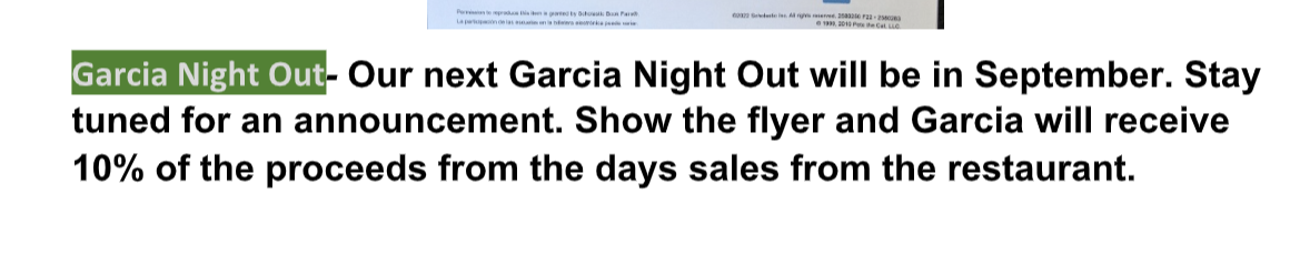 Garcia Night Out-